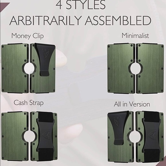 Brand New Green Lightweight Aluminum Tactical Minimalist Wallet for Men - Picture 5 of 8